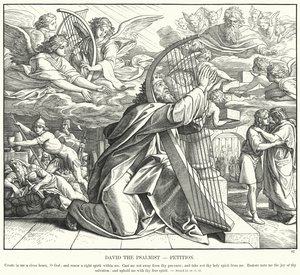David, o Salmista, Petição (gravura) de Julius (after) Schnorr von Carolsfeld