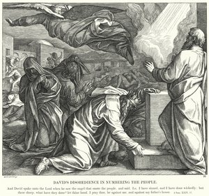 A Desobediência de David em Numerar o Povo (gravação) de Julius (after) Schnorr von Carolsfeld