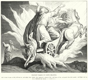 Elijah Levado para o Céu (gravação) de Julius (after) Schnorr von Carolsfeld