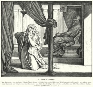 Oração de Hannah (gravura) de Julius (after) Schnorr von Carolsfeld