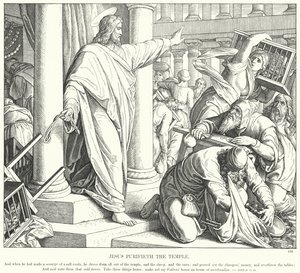 Jesus Purifica o Templo (gravura) de Julius (after) Schnorr von Carolsfeld