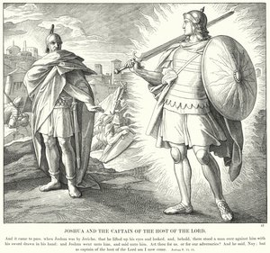 Josué e o Capitão da Hóstia do Senhor (gravura) de Julius (after) Schnorr von Carolsfeld