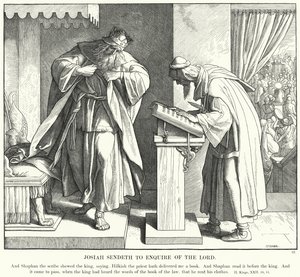 Josias Enviado a Enquire of the Lord (gravura) de Julius (after) Schnorr von Carolsfeld