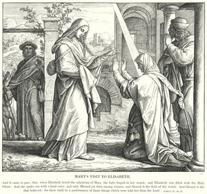 A visita de Maria a Isabel (gravura) de Julius (after) Schnorr von Carolsfeld