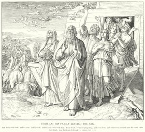 Noé e sua Família Deixando a Arca (gravura) de Julius (after) Schnorr von Carolsfeld