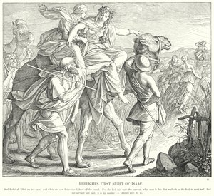 A primeira visão de Rebekah de Isaac (gravura) de Julius (after) Schnorr von Carolsfeld