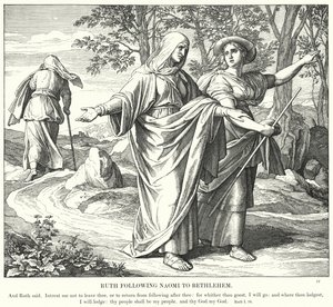 Ruth Seguindo Noemi a Belém (gravura) de Julius (after) Schnorr von Carolsfeld