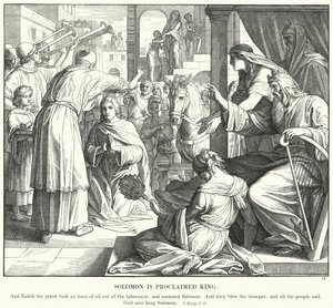 Salomão é proclamado Rei (gravura) de Julius (after) Schnorr von Carolsfeld