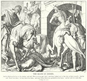 A Morte de Jesebel (gravura) de Julius (after) Schnorr von Carolsfeld