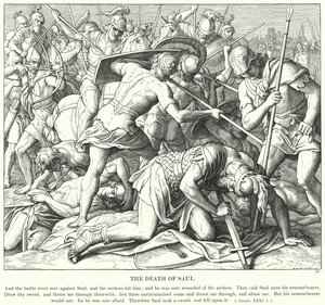 A Morte de Saul (gravura) de Julius (after) Schnorr von Carolsfeld