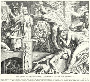 A Morte do Primogênito e a Libertação dos Israelitas (gravação) de Julius (after) Schnorr von Carolsfeld