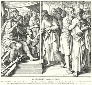 A Distribuição de Canaã (gravura) de Julius (after) Schnorr von Carolsfeld