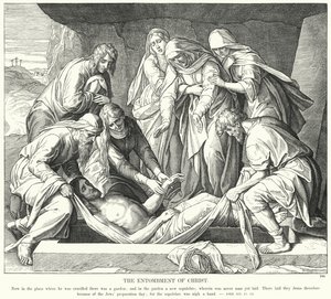 O sepultamento de Cristo (gravura) de Julius (after) Schnorr von Carolsfeld