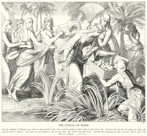 O achado de Moisés (gravura) de Julius (after) Schnorr von Carolsfeld