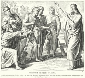 Os Primeiros Discípulos de Jesus (gravura) de Julius (after) Schnorr von Carolsfeld