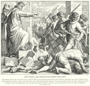 O Povo é apaixonado pela sua idolatria (gravura) de Julius (after) Schnorr von Carolsfeld