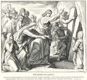 A Ascensão de Lázaro (gravura) de Julius (after) Schnorr von Carolsfeld