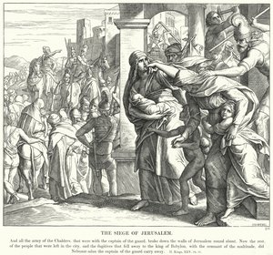 O Cerco de Jerusalém (gravura) de Julius (after) Schnorr von Carolsfeld