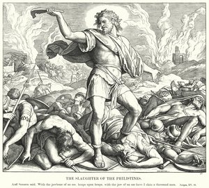O Abate dos Filisteus (gravura) de Julius (after) Schnorr von Carolsfeld
