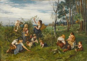 Nas framboesas. 1876 de Julius Adam