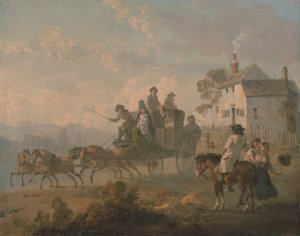Um treinador de palco numa estrada de campo de Julius Caesar Ibbetson