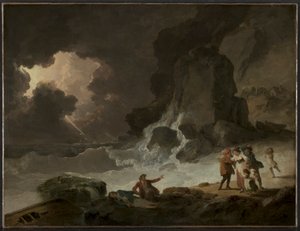 Uma tempestade atrás da ilha de Wight, c.179. de Julius Caesar Ibbetson
