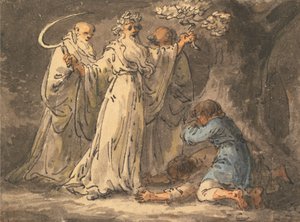 O corte do visco dele pelos druidas de Julius Caesar Ibbetson