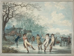 Skatista na serpentina no Hyde Park. 1786 de Julius Caesar Ibbetson