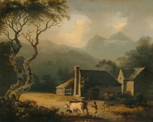 A tempestade que se aproxima (óleo sobre painel) de Julius Caesar Ibbetson
