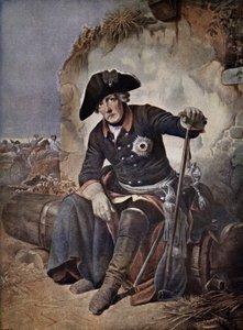 Frederico o Grande, Rei da Prússia (cor litho) de Julius Friedrich Anton (after) Schrader