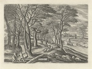 Novembro (título no objeto) Os Doze Meses (título da série) de Julius Goltzius