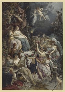 Ilustração para um sonho das noites de verão (chromolitho) de Julius Hoeppner