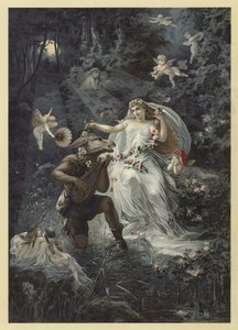 Ilustração para um sonho das noites de verão (chromolitho) de Julius Hoeppner