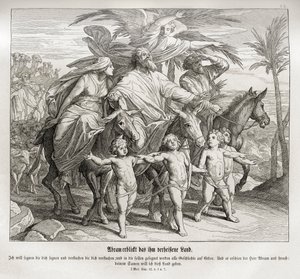 Abraão vê a terra prometida a ele, Gênesis de Julius Schnorr von Carolsfeld