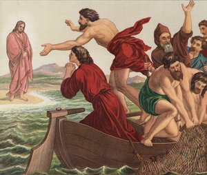 Cristo aparecendo no lago de Tiberíades de Julius Schnorr von Carolsfeld