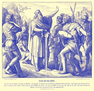 David e os três homens poderosos, 2 Samuel de Julius Schnorr von Carolsfeld