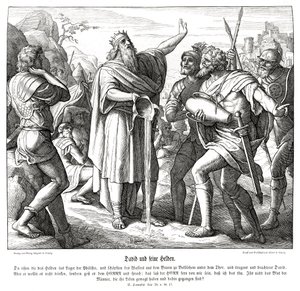David e os três homens poderosos, 2 Samuel de Julius Schnorr von Carolsfeld