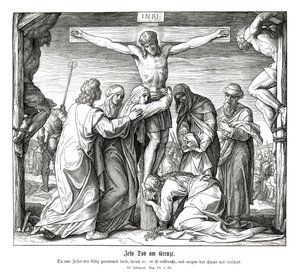 A morte de Jesus na cruz, Evangelho de João de Julius Schnorr von Carolsfeld