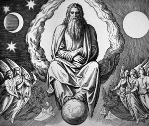 Deus está a descansar após a criação do mundo