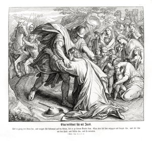 Jacob e Esaú estão reconciliados, Gênesis de Julius Schnorr von Carolsfeld