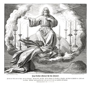 Jesus Cristo revela-se a João, Apocalipse de Julius Schnorr von Carolsfeld