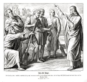 Jesus e Natanael, Evangelho de João de Julius Schnorr von Carolsfeld