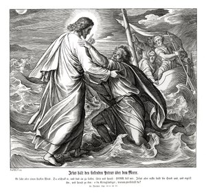 Jesus e Pedro andam sobre as águas, Evangelho de Mateus