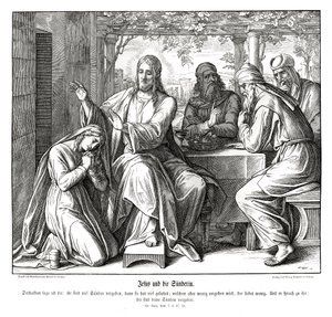Jesus e a mulher pecadora, Evangelho de Lucas de Julius Schnorr von Carolsfeld