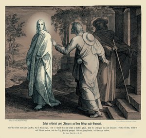Jesus aparece a dois discípulos, Evangelho de Lucas de Julius Schnorr von Carolsfeld