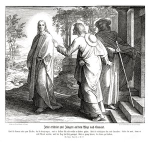 Jesus aparece a dois discípulos, Evangelho de Lucas de Julius Schnorr von Carolsfeld