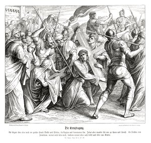 Jesus carregando a cruz, Evangelho de Lucas de Julius Schnorr von Carolsfeld