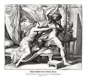 José se recusa a mentir com Potifar, Gênesis de Julius Schnorr von Carolsfeld