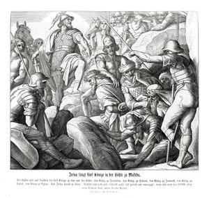 Joshua captura cinco reis em Makkedah, Joshua de Julius Schnorr von Carolsfeld