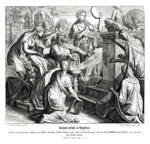 O Rei Salomão cai na idolatria de Julius Schnorr von Carolsfeld
